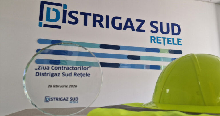 Echipaj de intervenție Distrigaz Sud Rețele la o avarie și contor de gaze