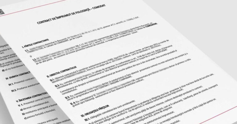 completare model gratuit contract comodat auto 2026 legalizare notariala